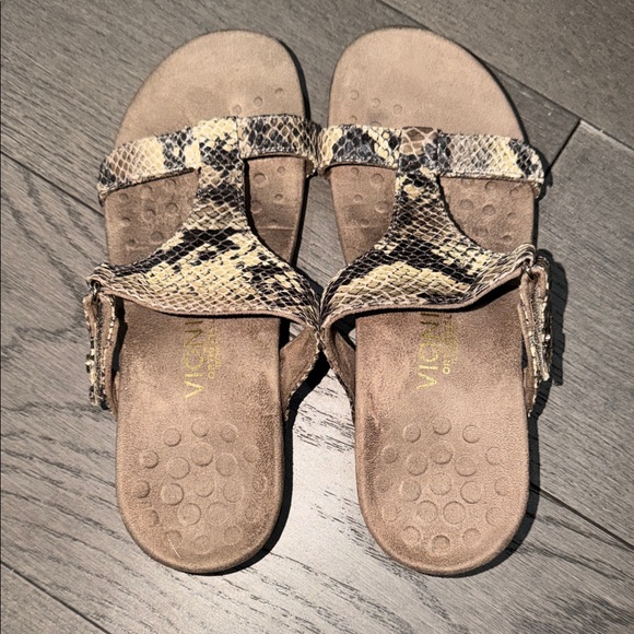 Vionic Brown and Black Snake Pattern Slides - Picture 3 of 4